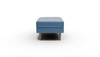 Wallace Leather Ottoman - Tribeca Cobalt