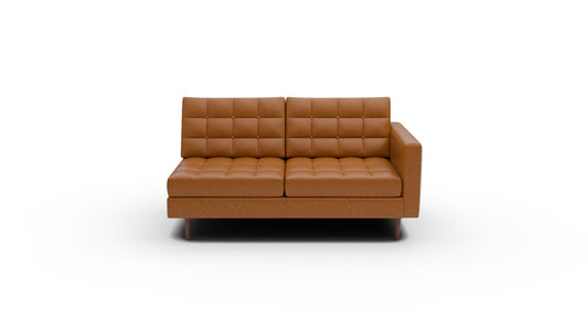 Wallace Leather Raf Condo Sofa - Clive Cinnamon