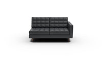 Wallace Leather Raf Condo Sofa - Tribeca Black