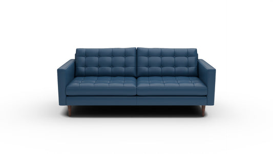 Wallace 85" Leather Sofa - Tribeca Cobalt