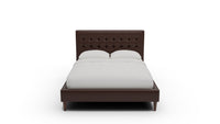 Wallace Leather Tufted King & Queen Bed — Queen — Clive Sycamore