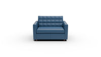 Wallace 52" Leather Twin Sleeper Chair - Tribeca Cobalt