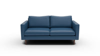 Wallace 74" Leather Untufted Apartment Sofa - Tribeca Cobalt