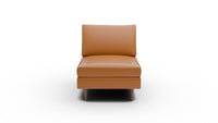 Wallace Leather Untufted Armless Chair - Clive Cinnamon