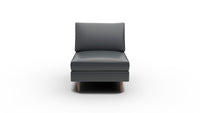 Wallace Leather Untufted Armless Chair - Tribeca Black