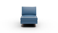 Wallace Leather Untufted Armless Chair - Tribeca Cobalt