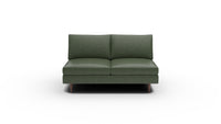 Wallace Leather Untufted Armless Loveseat - Cheyenne Decoy