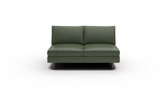 Wallace Leather Untufted Armless Loveseat - Cheyenne Decoy