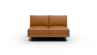 Wallace Leather Untufted Armless Loveseat - Clive Cinnamon