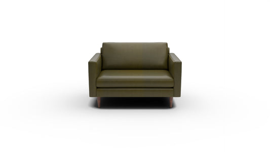 Wallace 52" Leather Untufted Chair and A Half - Sonoma Moss