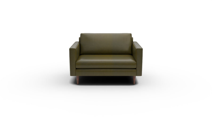 Wallace 52" Leather Untufted Chair and A Half - Sonoma Moss