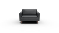 Wallace 52" Leather Untufted Chair and A Half - Tribeca Black