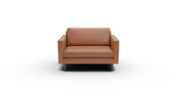Wallace 52" Leather Untufted Chair and A Half - Tribeca Chestnut