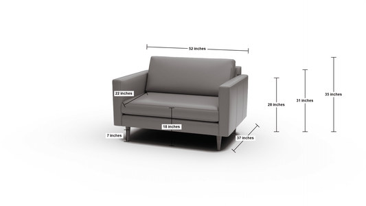 Wallace 52" Leather Untufted Chair and A Half - Sonoma Moss