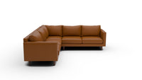 Wallace 102" Leather Untufted Corner Sectional - Clive Cinnamon