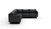 Wallace 102" Leather Untufted Corner Sectional - Tribeca Black