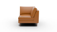 Wallace Leather Untufted Corner Unit - Clive Cinnamon
