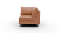 Wallace Leather Untufted Corner Unit - Tribeca Chestnut