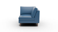 Wallace Leather Untufted Corner Unit - Tribeca Cobalt