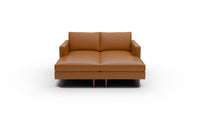 Wallace 66" Leather Untufted Double Chaise - Clive Cinnamon