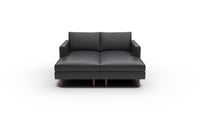 Wallace 66" Leather Untufted Double Chaise - Tribeca Black