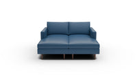 Wallace 66" Leather Untufted Double Chaise - Tribeca Cobalt