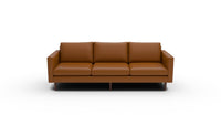 Wallace 98" Leather Untufted Estate Sofa - Clive Cinnamon