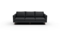 Wallace 98" Leather Untufted Estate Sofa - Tribeca Black