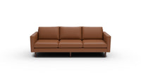 Wallace 98" Leather Untufted Estate Sofa - Tribeca Chestnut