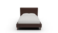 Wallace Leather Untufted Full & Twin Bed — Full — Clive Sycamore