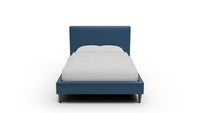 Wallace Leather Untufted Full & Twin Bed — Full — Tribeca Cobalt