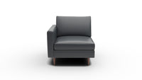 Wallace Leather Untufted Laf Chair - Tribeca Black