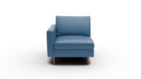 Wallace Leather Untufted Laf Chair - Tribeca Cobalt