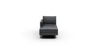 Wallace Leather Untufted Laf Chaise - Tribeca Black