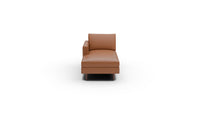 Wallace Leather Untufted Laf Chaise - Tribeca Chestnut