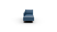Wallace Leather Untufted Laf Chaise - Tribeca Cobalt