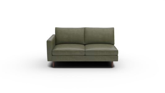 Wallace Leather Untufted Laf Condo Sofa - Sonoma Fatigue