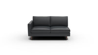 Wallace Leather Untufted Laf Condo Sofa - Tribeca Black