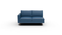 Wallace Leather Untufted Laf Condo Sofa - Tribeca Cobalt