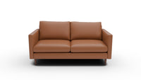 Wallace 69" Leather Untufted Loveseat - Tribeca Chestnut