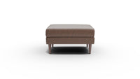 Wallace Leather Untufted Ottoman - Cheyenne Arrowshaft