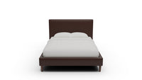 Wallace Leather Untufted King & Queen Bed — Queen — Clive Sycamore