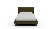 Wallace Leather Untufted King & Queen Bed — Queen — Sonoma Moss