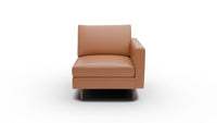 Wallace Leather Untufted Raf Chair - Tribeca Chestnut
