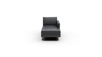 Wallace Leather Untufted Raf Chaise - Tribeca Black
