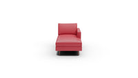 Wallace Leather Untufted Raf Chaise - Tribeca Scarlet