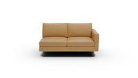 Wallace Leather Untufted Raf Condo Sofa - Sonoma Camel