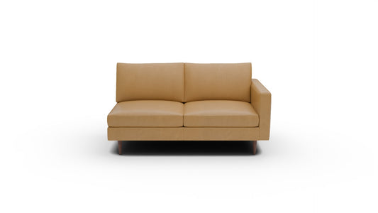 Wallace Leather Untufted Raf Condo Sofa - Sonoma Camel