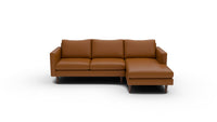 Wallace 98" Leather Untufted Right Chaise Sectional - Clive Cinnamon