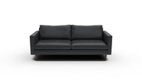 Wallace 85" Leather Untufted Sofa - Tribeca Black